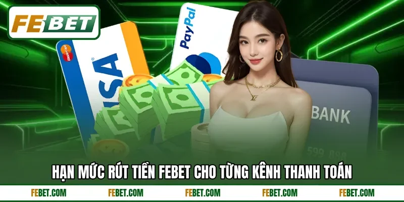 Hạn mức rút tiền FEBET cho từng kênh thanh toán